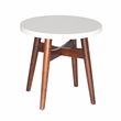 Serena End Table With Cherry Base and White Silverstone top