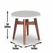 Serena End Table With Cherry Base and White Silverstone top