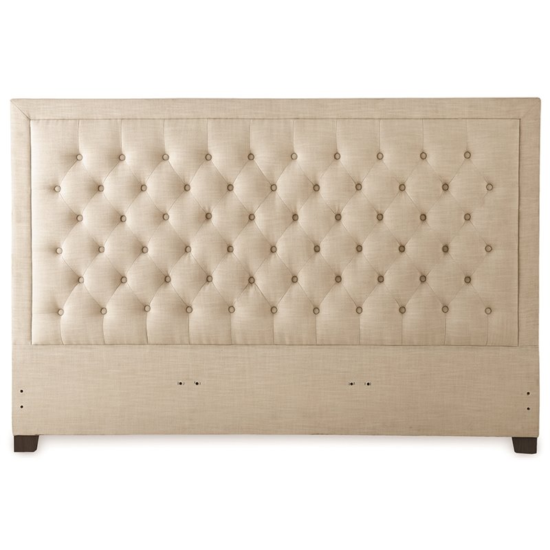 Steve Silver Isadora Tufted King Platform Bed in Sand