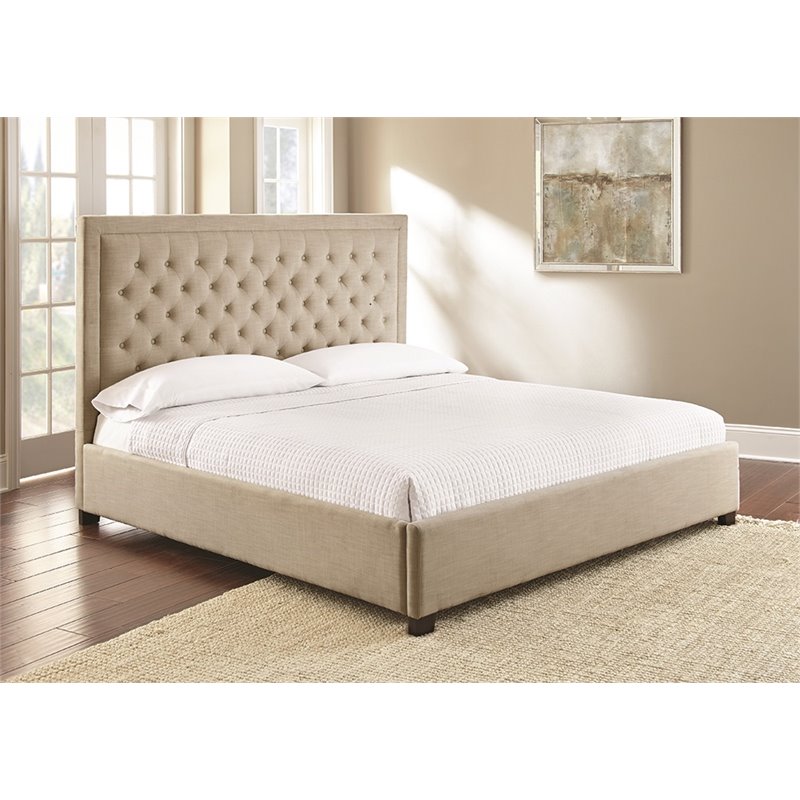 Steve Silver Isadora Tufted Queen Platform Bed in Sand