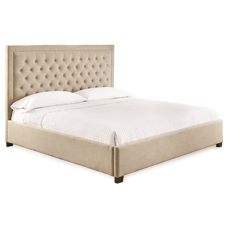Steve Silver Isadora Tufted Queen Platform Bed in Sand