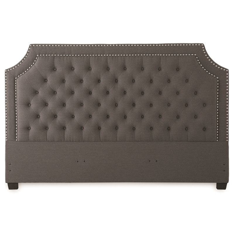 Steve Silver Willshire Tufted King Platform Bed in Gray