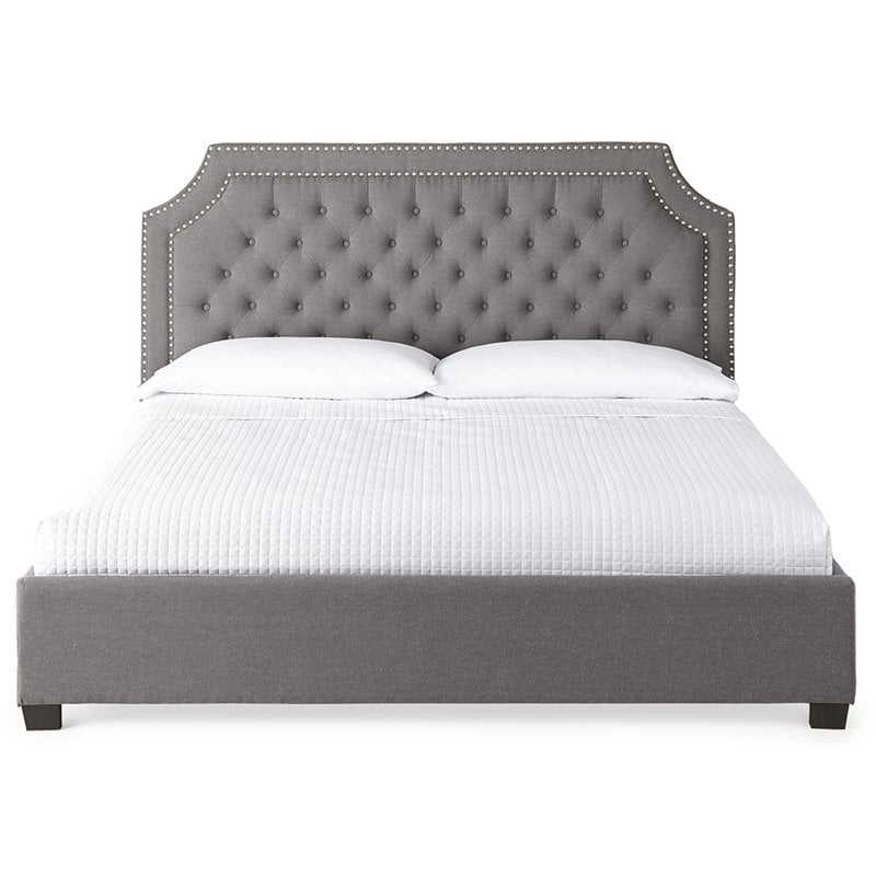 Steve Silver Willshire Tufted Queen Platform Bed in Gray