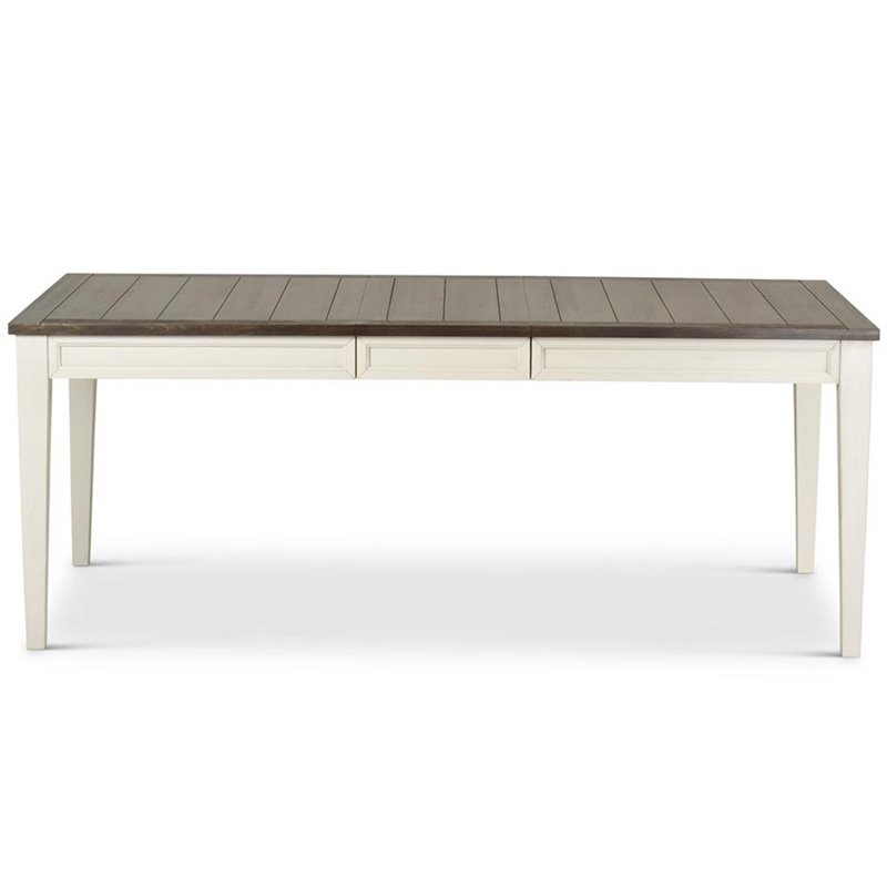 Cayla Extendable Dining Table in Dark Oak with distressing