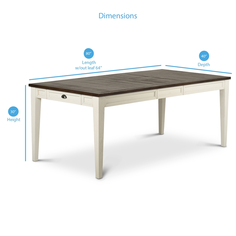 Cayla Extendable Dining Table in Dark Oak with distressing