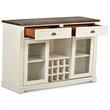 Steve Silver Cayla Wine Rack Buffet in Dark Oak and White Wood
