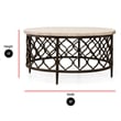 Roland Round Transitional Stone Top with Metal Base Coffee Table in Espresso