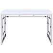 Steve Silver Alize Writing Desk in White and Chrome Metal