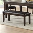 Steve Silver Ally Faux Leather Wood Dining Bench in Dark Brown
