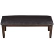 Steve Silver Ally Faux Leather Wood Dining Bench in Dark Brown
