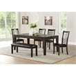 Steve Silver Ally Faux Leather Wood Dining Bench in Dark Brown