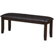 Steve Silver Ally Faux Leather Wood Dining Bench in Dark Brown