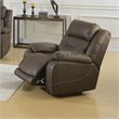 Steve Silver Aria Faux Leather Glider Recliner in Saddle Brown