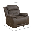 Steve Silver Aria Faux Leather Glider Recliner in Saddle Brown