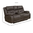 Steve Silver Aria Faux Leather Reclining Loveseat in Saddle Brown