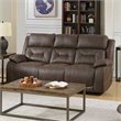 Steve Silver Aria Faux Leather Reclining Sofa in Saddle Brown