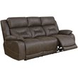 Steve Silver Aria Faux Leather Reclining Sofa in Saddle Brown