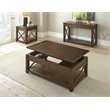 Lenka Wood Lift Top Mobile Wood Coffee Table Espresso Chocolate Finish
