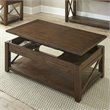 Lenka Wood Lift Top Mobile Wood Coffee Table Espresso Chocolate Finish