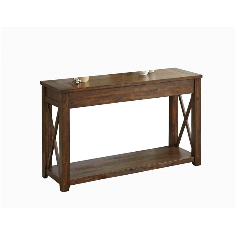 Steve Silver Lenka Wood Console Table in Brown Oak