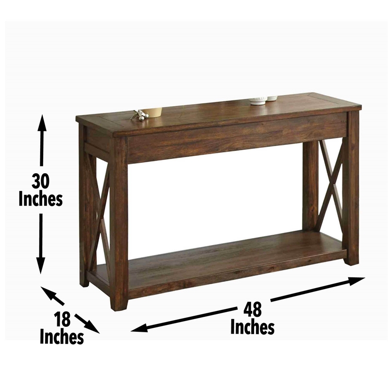 Steve Silver Lenka Wood Console Table in Brown Oak