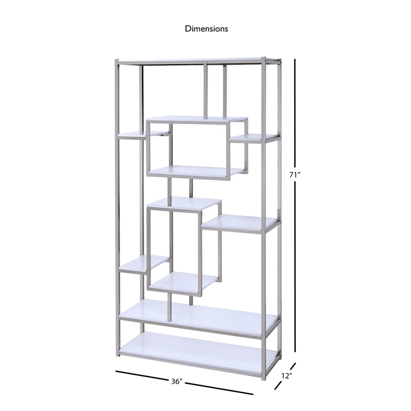 Alize Metal Modern Artsy styled Gray Finished Bookcase with Shelves