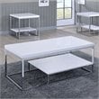 Steve Silver Lucia Metal Coffee Table in White and Chrome Metal