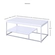 Steve Silver Lucia Metal Coffee Table in White and Chrome Metal