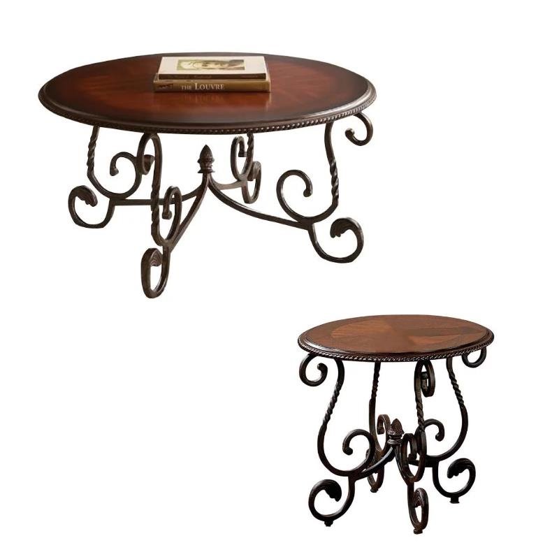 Crowley 2 Piece Italian Inspired Coffee Table and End Table Set in Cherry