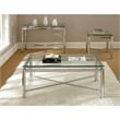 Steve Silver Nova Contemporary Glass Top and Chrome Base End Table
