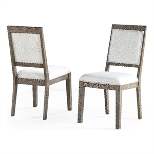 steve silver molly wood side chair in washed gray oak finish