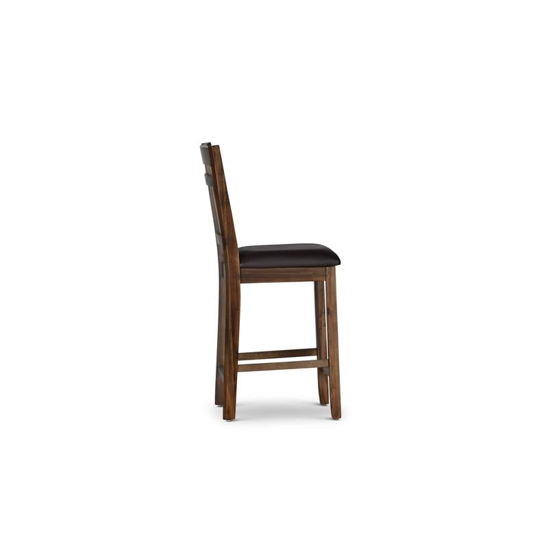 Steve Silver Saranac Wood Counter Chair in Chocolate Finish