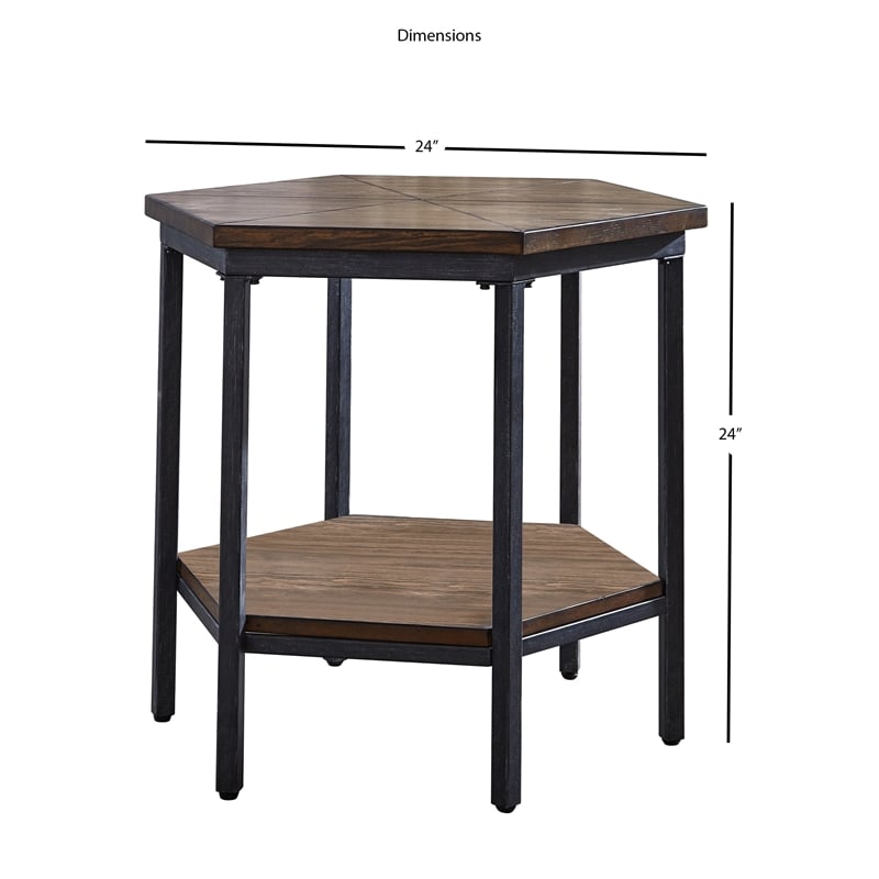 Steve Silver Ultimo Chocolate Wood Hexagon End Table