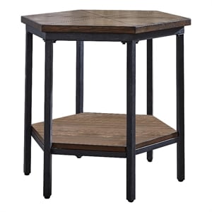 Steve Silver Ultimo Chocolate Wood Hexagon End Table