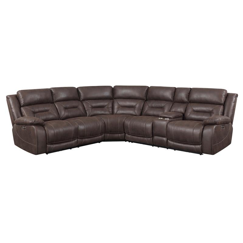 Aria Saddle Brown 3-Piece Reclining Sectional