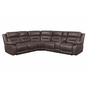 Aria Saddle Brown 3-Piece Reclining Sectional