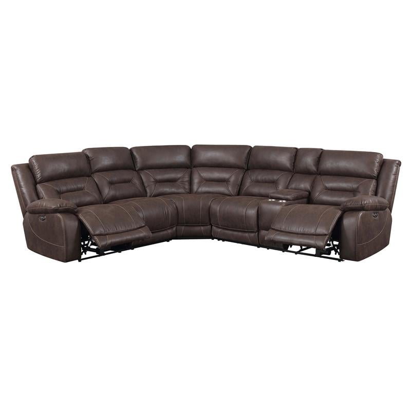 Aria Saddle Brown 3-Piece Reclining Sectional