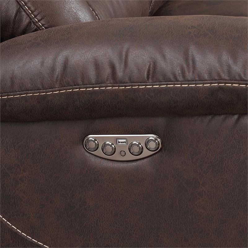 Aria Saddle Brown 3-Piece Reclining Sectional