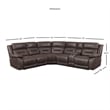Aria Saddle Brown 3-Piece Reclining Sectional
