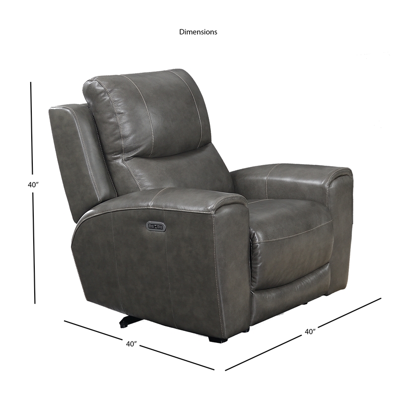Steve Silver Laurel Gray Leather Power Reclining Chair