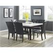 Francis Square White Marble Dining Table with Dark Cherry legs