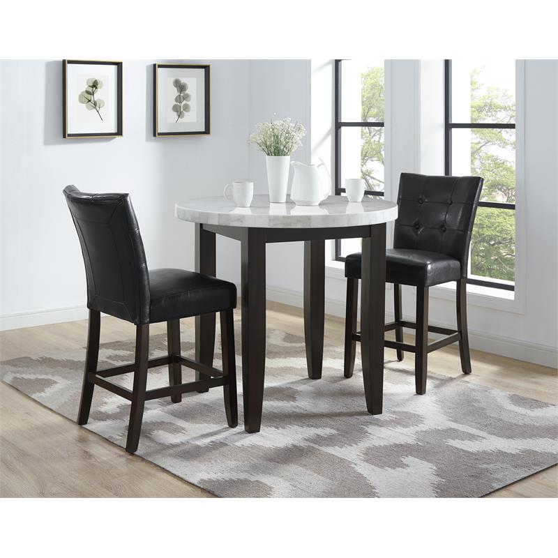 Details About Francis Round White Marble Pub Table
