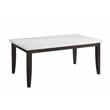 Francis 7-Piece Rectangle Dining Set White Marble Top and Black Side Chairs