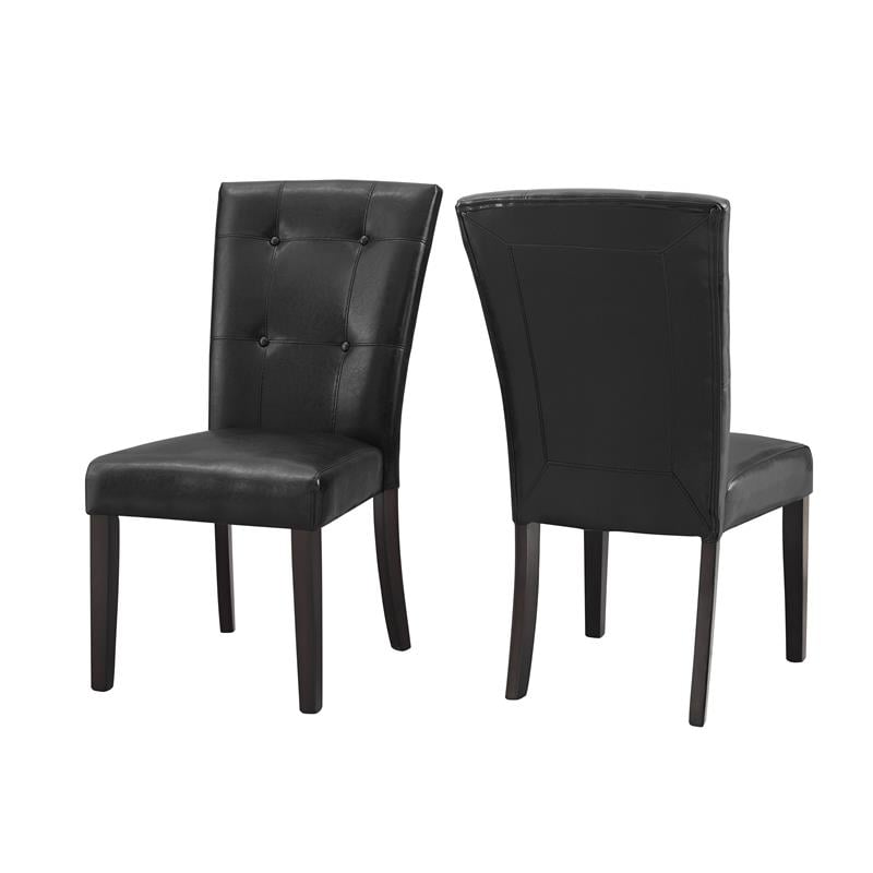 Francis 7-Piece Rectangle Dining Set White Marble Top and Black Side Chairs