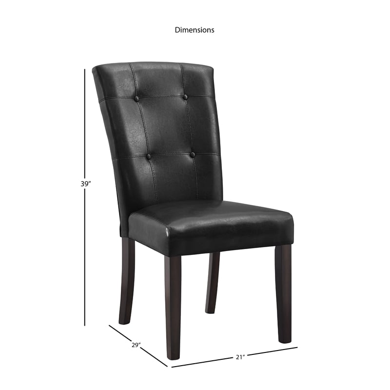 Francis 7-Piece Rectangle Dining Set White Marble Top and Black Side Chairs