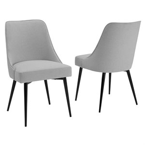 Steve Silver Colfax Side Dining Chair in Stone Gray Fabric