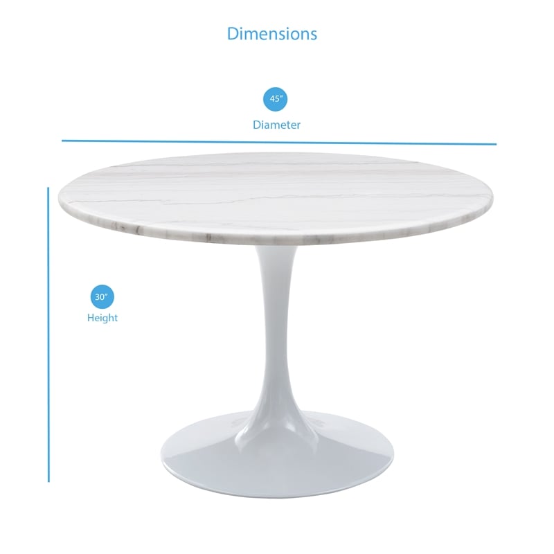 Steve Silver Colfax White Marquina Marble Dining Table