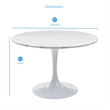 Steve Silver Colfax White Marquina Marble Dining Table