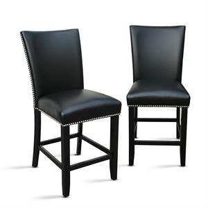 Steve Silver Camila Black Faux Leather Counter Chair