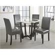 Steve Silver Verano Gray Faux Leather Side Chair in Espresso Finish